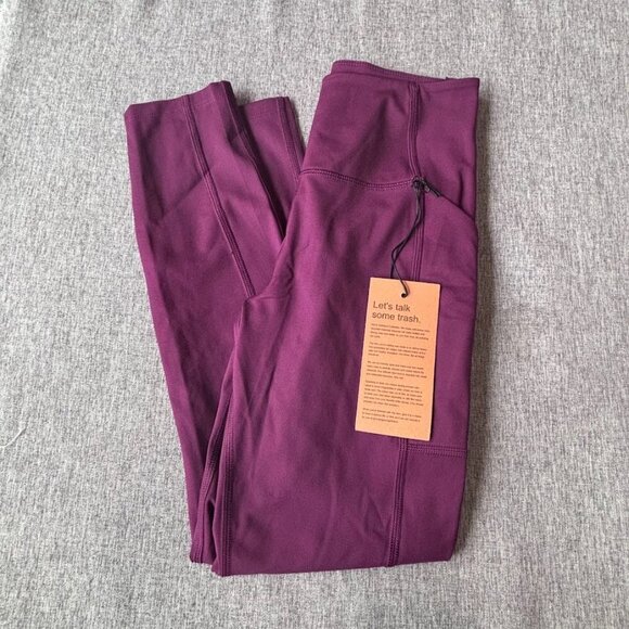 Compression Pocket Leggings for Women, High Rise Waist Pants Yoga Workout, XS - Picture 6 of 8